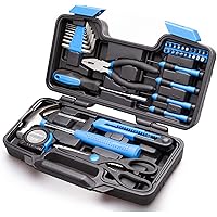 Cartman 39Piece Cutting Plier Tool Set General Household Kit with Plastic Toolbox Storage Case Blue