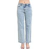 Judy Blue Womens Jeans - High Waisted Stone Wash Straight Fit