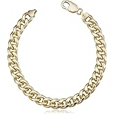 14k Gold Filled Miami Cuban Curb Link Chain Bracelet (9.2 mm, 9 inch) - Jewelry For Men