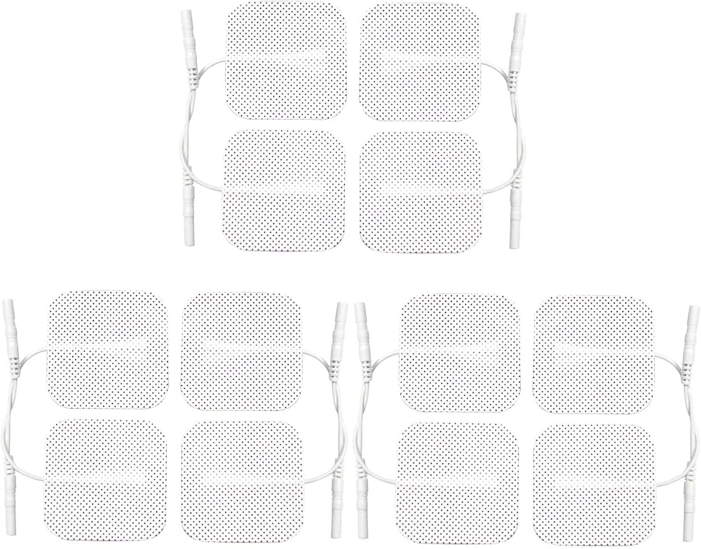 Med-Fit TENS Pads 12 Pack 4 x 3 Reusable Hypoallergenic Electrodes