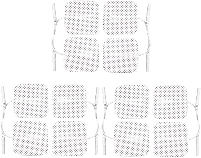 Med-Fit TENS Pads 12 Pack 4 x 3 Reusable Hypoallergenic Electrodes