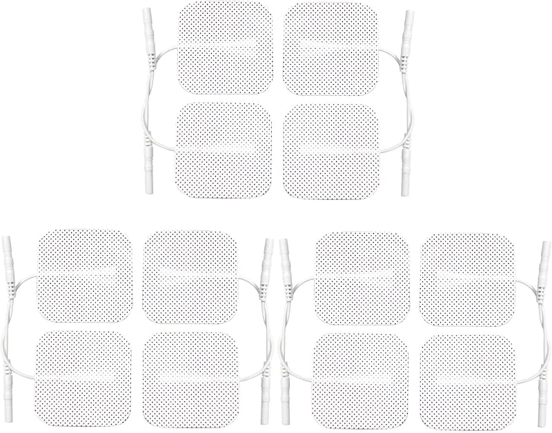 Med-Fit TENS Pads 12 Pack 4 x 3 Reusable Hypoallergenic Electrodes