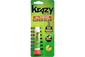 Krazy Glue KG58548R All-Purpose 0.07 Oz Super Glue Tube; Great for Everyday Household Repairs; Forms an Extra-Strong Bond on Wood, Rubber, Glass, Metal, Plastic and Ceramic