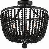 Crystorama Rylee 4 Light Matte Black Semi Flush Mount