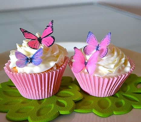 Amazon Com Edible Butterflies C Small Assorted Pink And Purple