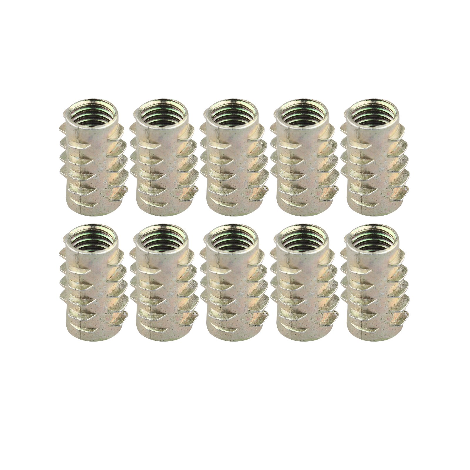 HALJIA 10 PCS M10 x 25MM Insert Nut Wood Furniture Thread Screws Flange Hex Socket Fasteners for Beds Wardrobe Cabinet Crib