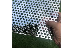 FengYoo Perforated Metal Sheets 19 Gauge 30"x15" Expanded Metal Mesh Aperture 8mm 0.32inch (Approximately 1/3") Perforated Stainless Steel Sheet 304 Stainless Steel Mesh Screen Panel