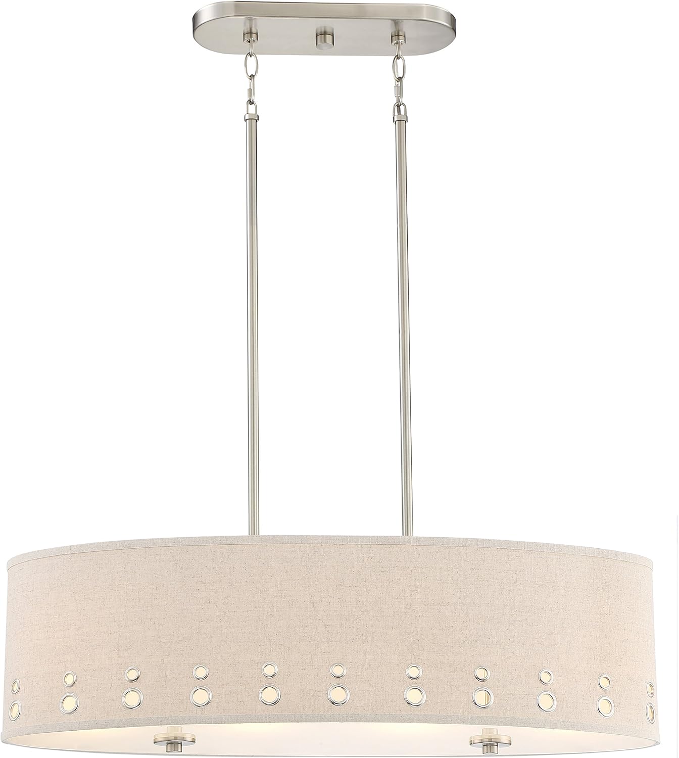 Quoizel-Park-avenue-pendant-PARENT, 32" Wide Oval, Níquel cepillado