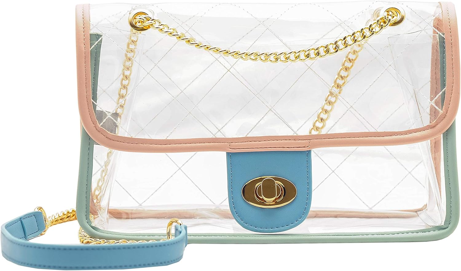 clear quilted crossbody bag