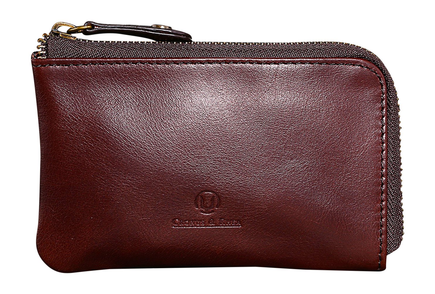 Cronus & Rhea - Key Case Made of Leather (Aeacus) - Key Ring Key Case Key Holder - Real Leather - with Gift Box - Men Women (Dark Brown)