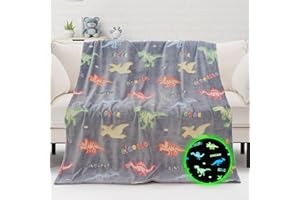 FBBP Dinosaur Blanket Party Favors Room Decor Birthday Gifts Toys Kids Glow in The Dark Dino Blankets for Boys Girls Toddler Sofa Bedroom