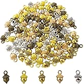 Honbay 100PCS Alloy Acorn Charms Pendant 3D Nut Charms Beads for Crafting Earring Bracelet Necklace Keychain Jewelry Making (2 Color)