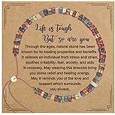 Plumiss Boho Inspirational Gifts Bracelets for Women,Handmade Unique Energy Natural Stone Beaded Strand Wrap Bracelet Jewelry Gift