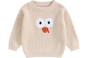 Gureui Toddler Baby Boy Girl Thanksgiving Outfit Infant First Fall Winter Knit Sweater