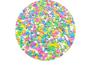 Mulutoo 100g Fake Sprinkles Resin Sprinkles Fake Candy Sprinkles Clay Sprinkles Polymer Sprinkles Polymer Clay Slices for Resin Nail Slime Scrapbook DIY Art Crafts Making (colorful heart-shaped 1)