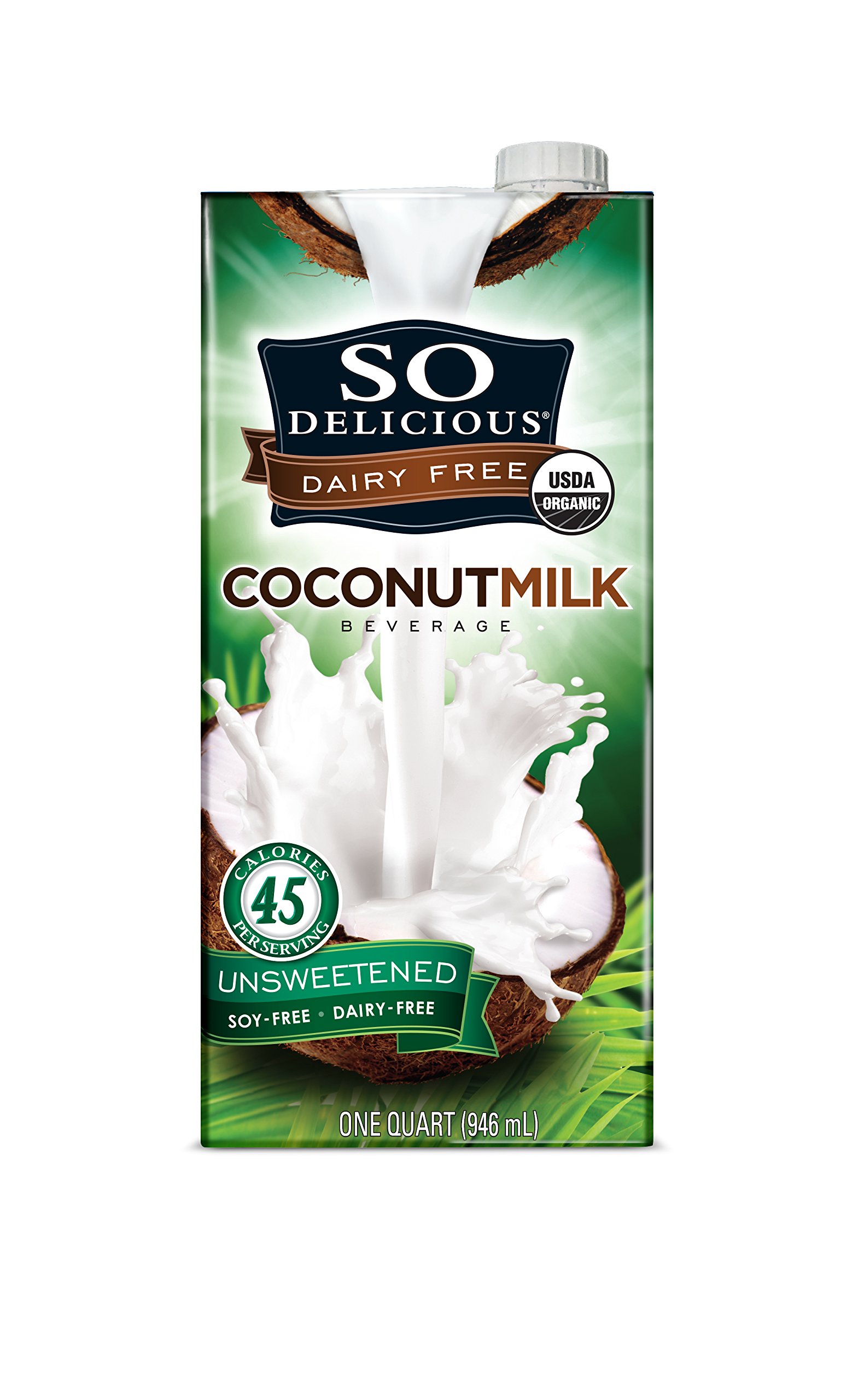 SO DELICIOUS Dairy Free Organic Coconut Milk Beverage, Unsweetened, 32