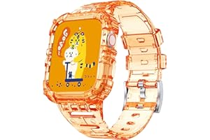 ABELTA Compatible with Clear Apple Watch Band 38mm 40mm 41mm 42mm 44mm 45mm with Protective Case,Shockproof Strap for iwatch Bands Series 8 7 6 5 4 3 2 1