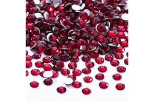 Meibite Siam Flatback Rhinestones, Glass Rhinestones for Nail Art and Craft, Glue Fix, Loose Crystal Gemstones(Siam, SS30, 576pcs, 6.4-6.6mm)