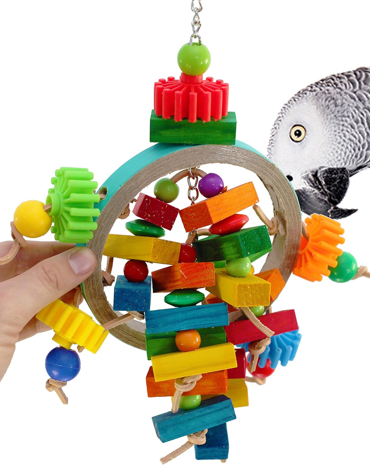 851 Gearing Bonka Bird Toys Chew Bagel Colorful Parrot