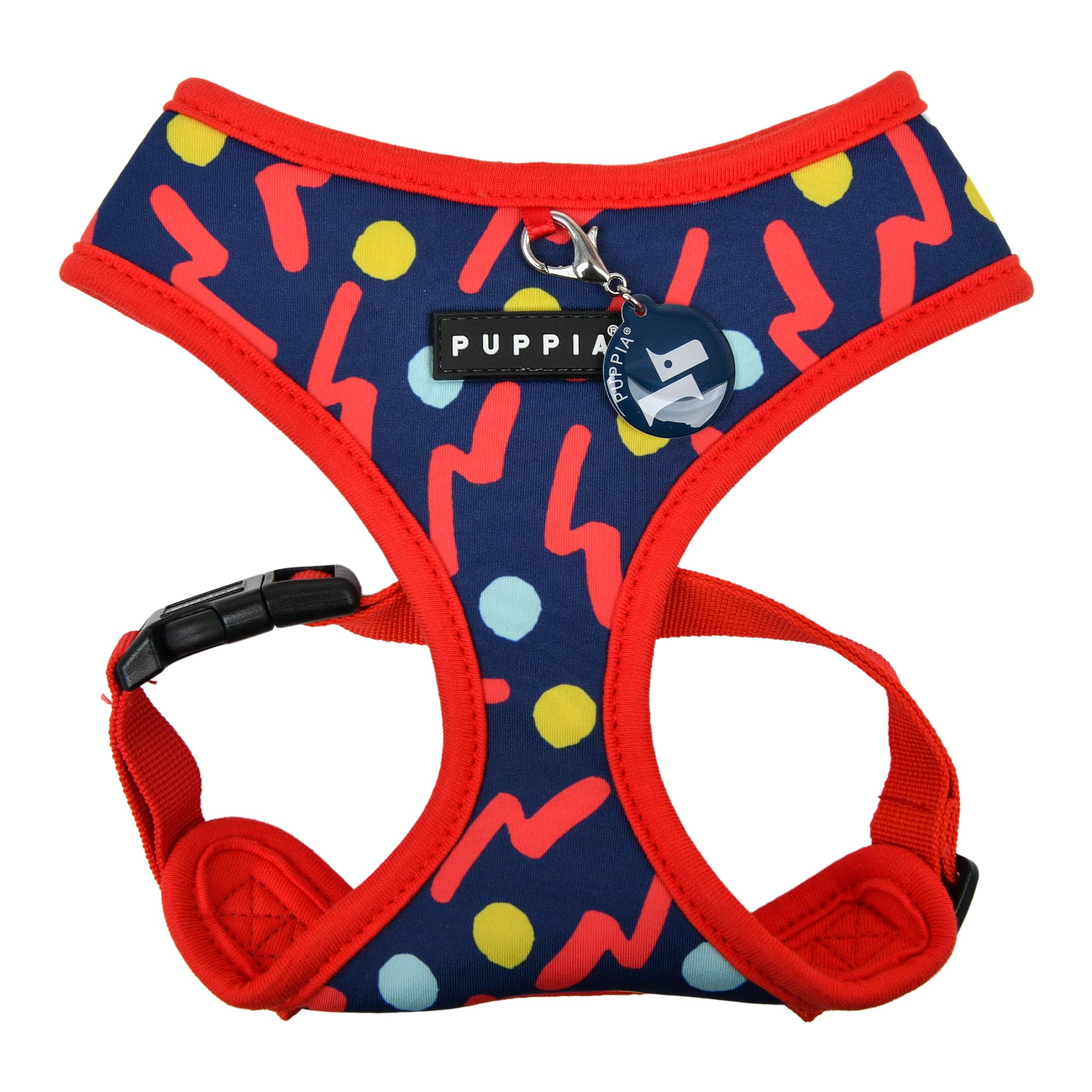 Puppia Spring and Summer Fashion Over-The-Head Dog Harness, Red_Fete, Small