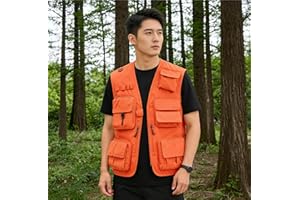Men's Lightweight Quick Dry Outdoor Utility Vest Removable Mesh Back Multi Pocket Cargo Vest for Fishing Hunting Hiking Trave