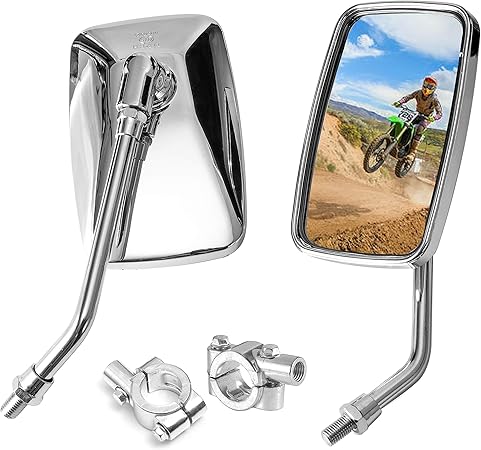 Amazon Xyzctem バイクミラー Atvミラー ホルダー付き 左右セット汎用 8mm 10mm 見やすい 原付 スクーター ヤマハ ホンダ カワサキ アメリカン ミラー 車 バイク