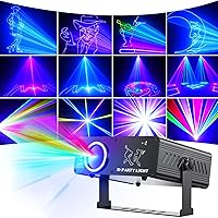 Ehaho Laser Party Lights,DJ Stage Lights,DMX512 Music Sound Activated 3D Animation RGB Disco Lights,Remote Control Lazer Proj