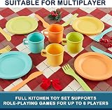AOLEVA Kids Tea Set Play Kitchen Accessories 35pcs Multicolor Plastic view 4