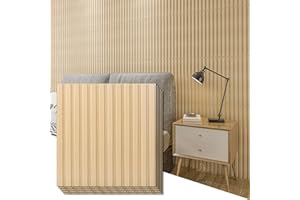 Art3d Slat Wall Panel, 3D Fluted Textured Panel 12-Tile 19.7 x 19.7in. - Oak