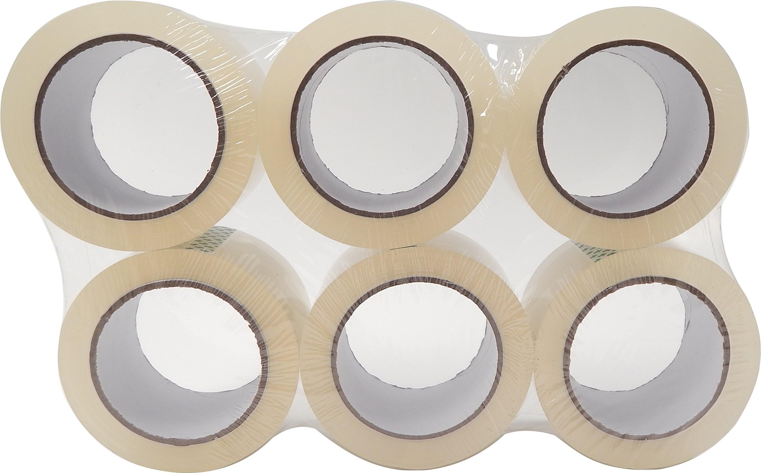 Easy Abrasives 7002 Packaging Tape, 3" Core, 2.6 mil, 1-7/8" x 164', Clear (Pack of 6)