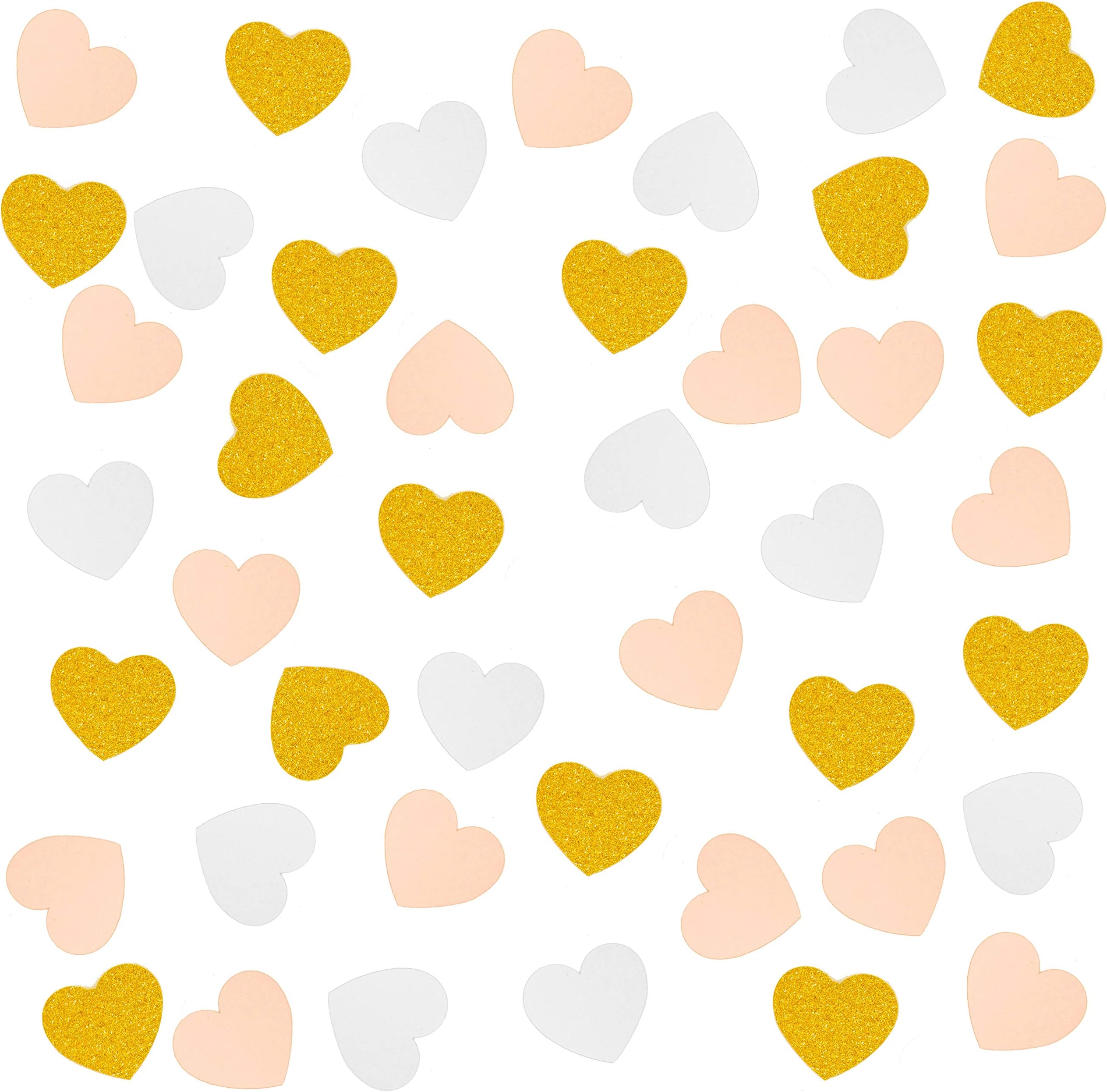 Pink Gold Heart Wedding Anniversary Party Table Confetti - Valentines Day Engagement 1st Birthday Nursery Party Sequins Sprinkles Confetti Decorations, 200pc