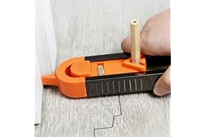 Adjustable Profile Scribing Ruler Locking Precision Woodworking Measurement Tool for Trim, Tile, Flooring Templates, Orange