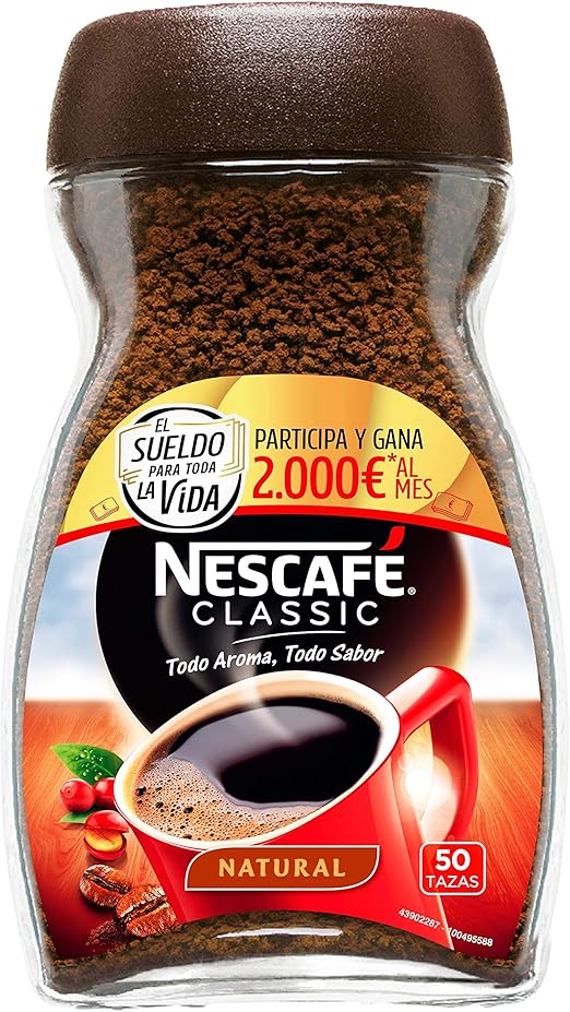 NESCAFÉ Café Classic Soluble Natural, Bote de cristal