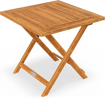 CASARIA Folding Coffee Table | Acacia Wood | 46x46cm | Weather-Resistant