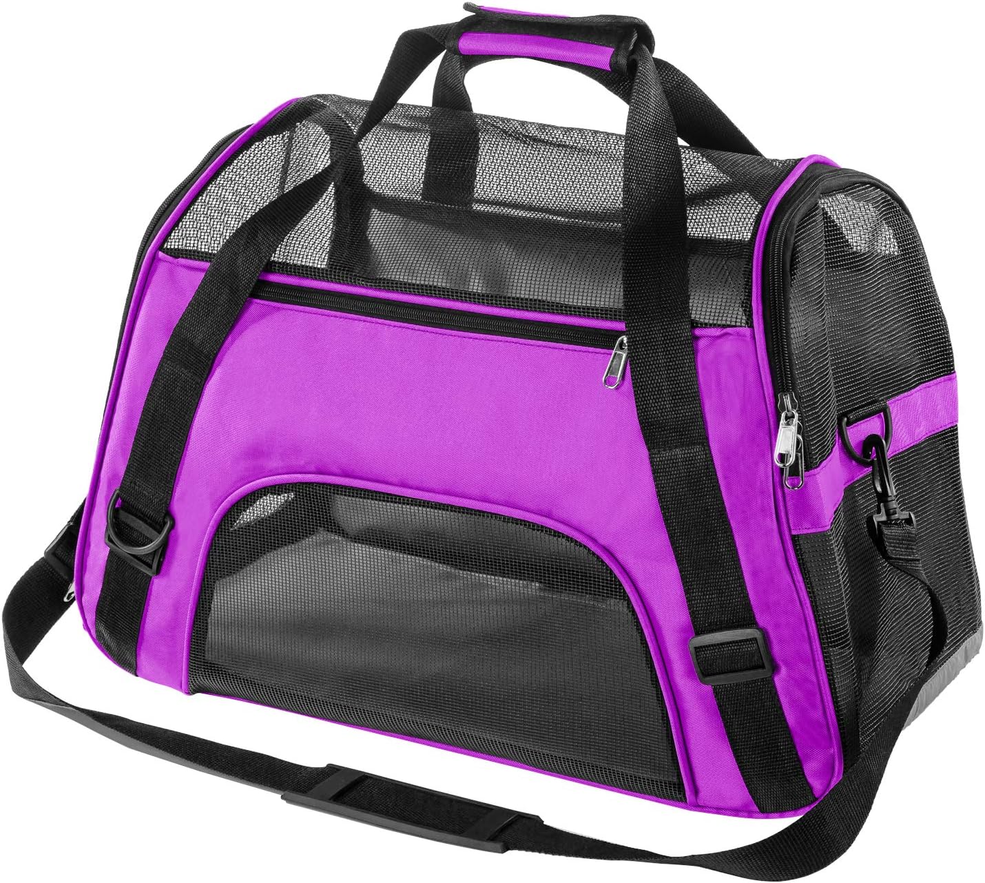 Soft Pet Carrier Airline Approved Soft Sided Pet Travel Carrying Handbag Under Seat Compatibility, Perfect for Cats and Small Dogs Breathable 4-Windows Design : Kitchen & Dining