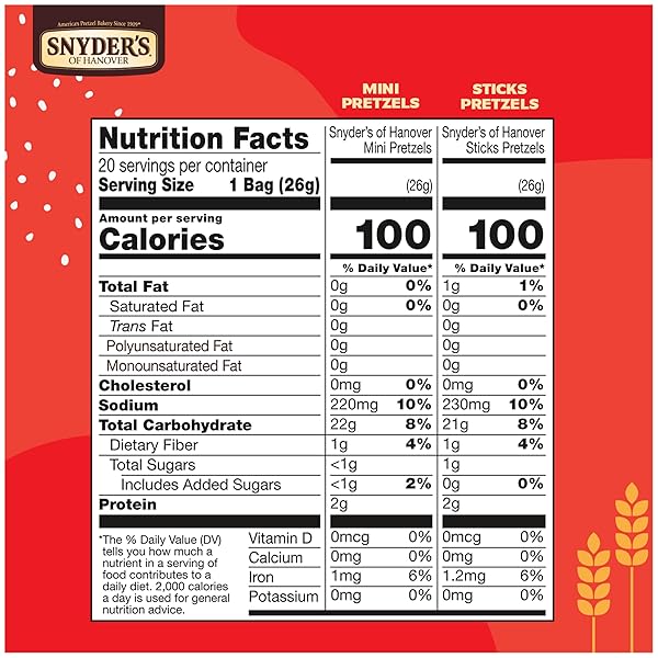 SNYDER’S OF HANOVER VARIETY PACK PRETZELS, 20 COUNT 0.92 OZ