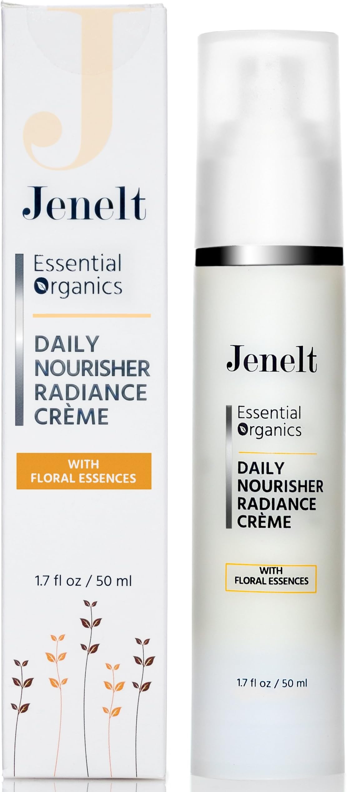 Organic Revitalizing Eye/Face Cream w/Floral Essences- Improves Skin Firmness & Texture, Brightening Complexion - Made in USA