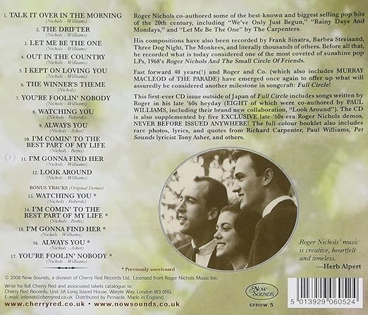 Roger Nichols And The Small Circle Of Friends Full Circle Amazon Com Music