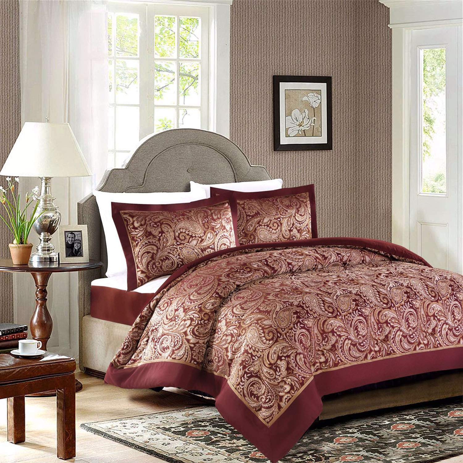 With Two Pillow Shams Premium Quality Comforter Set Double Black