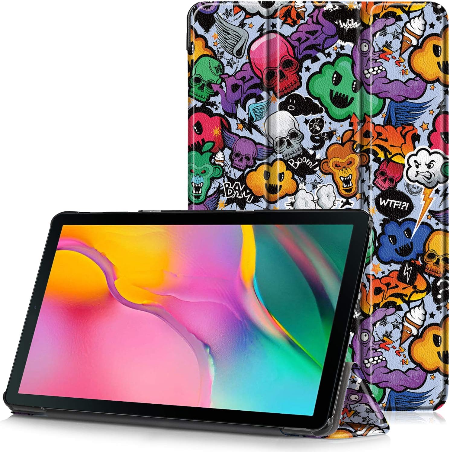 TTVie Case for Samsung Galaxy Tab A 10.1 2019, Ultra Slim Lightweight Smart Shell Stand Cover for Samsung Galaxy Tab A 10.1" Wi Fi SM-T510 / LTE SM-T515 2019 Release, Monster Cloud