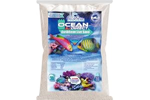 CARIB SEA CaribSea Ocean Direct Natural Live Sand – 20 lb – Natural Aragonite Sand for Saltwater Aquariums – Sea Breathe Technology – Short Setup Time