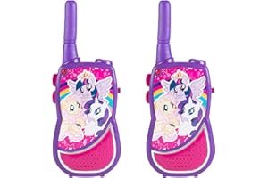 SAKAR My Little Pony Night Action Molded Walkie Talkies for Kids WT2-01082 | Safe and Flexible Antenna, 1000ft Range, Easy-to-Use Power Switch, Belt Clip, Pack of 2, Stylish Appearance, 2-Pack