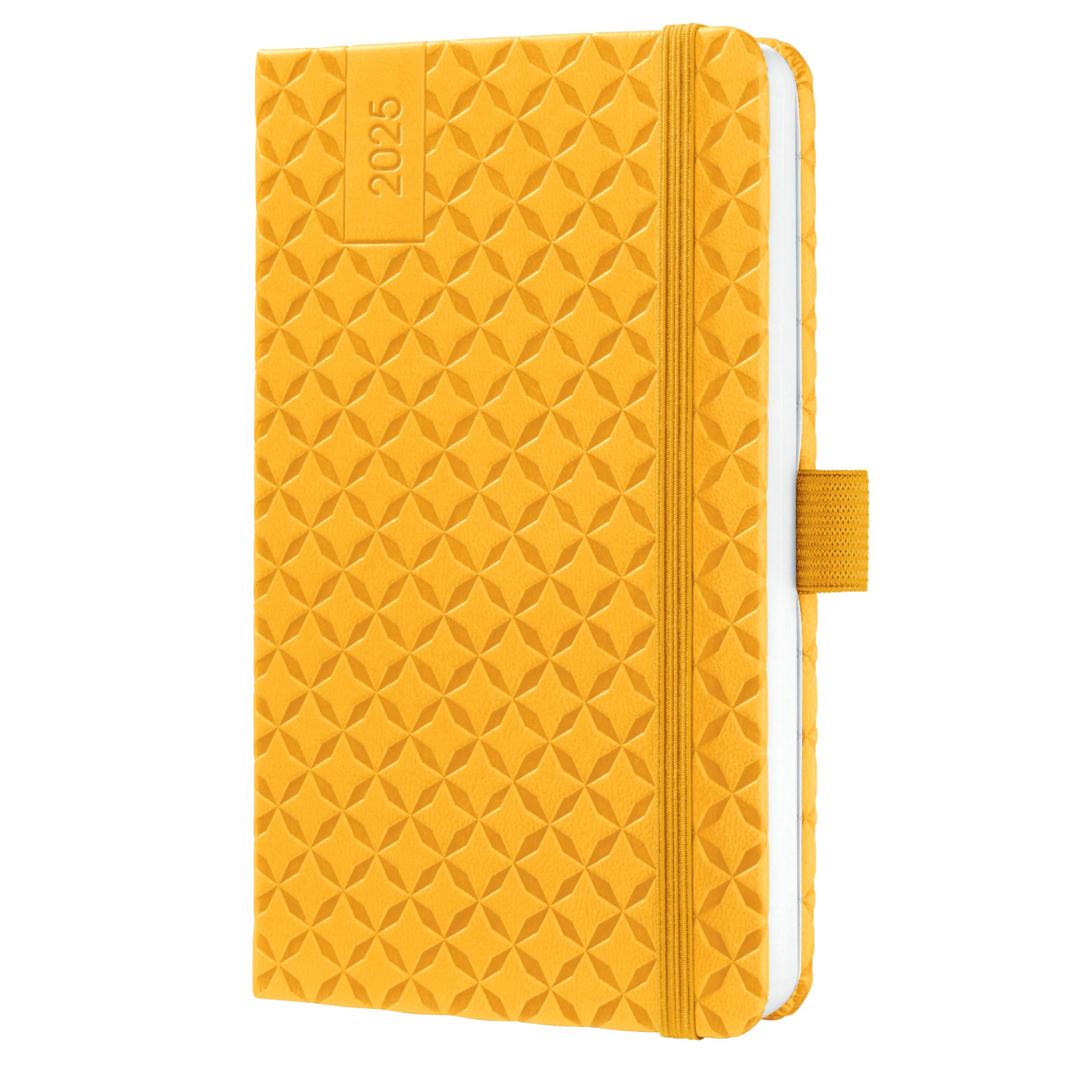 SIGEL J5116 Jolie Weekly Planner 2025, hardcover, 9,5 x 15 cm, 174 Pages, Yellow