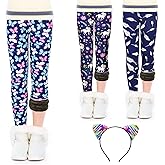 ZukoCert Girls Fleece Leggings Multipack Toddler Warm Winter Leggings for Girls in 4-10 Years Fleece Pants Girls