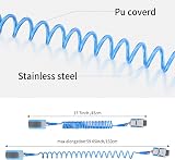 WELHAEPI Anti Lost Toddler Wrist Reins 2.5m 360° Rotating Leash Blue view 2