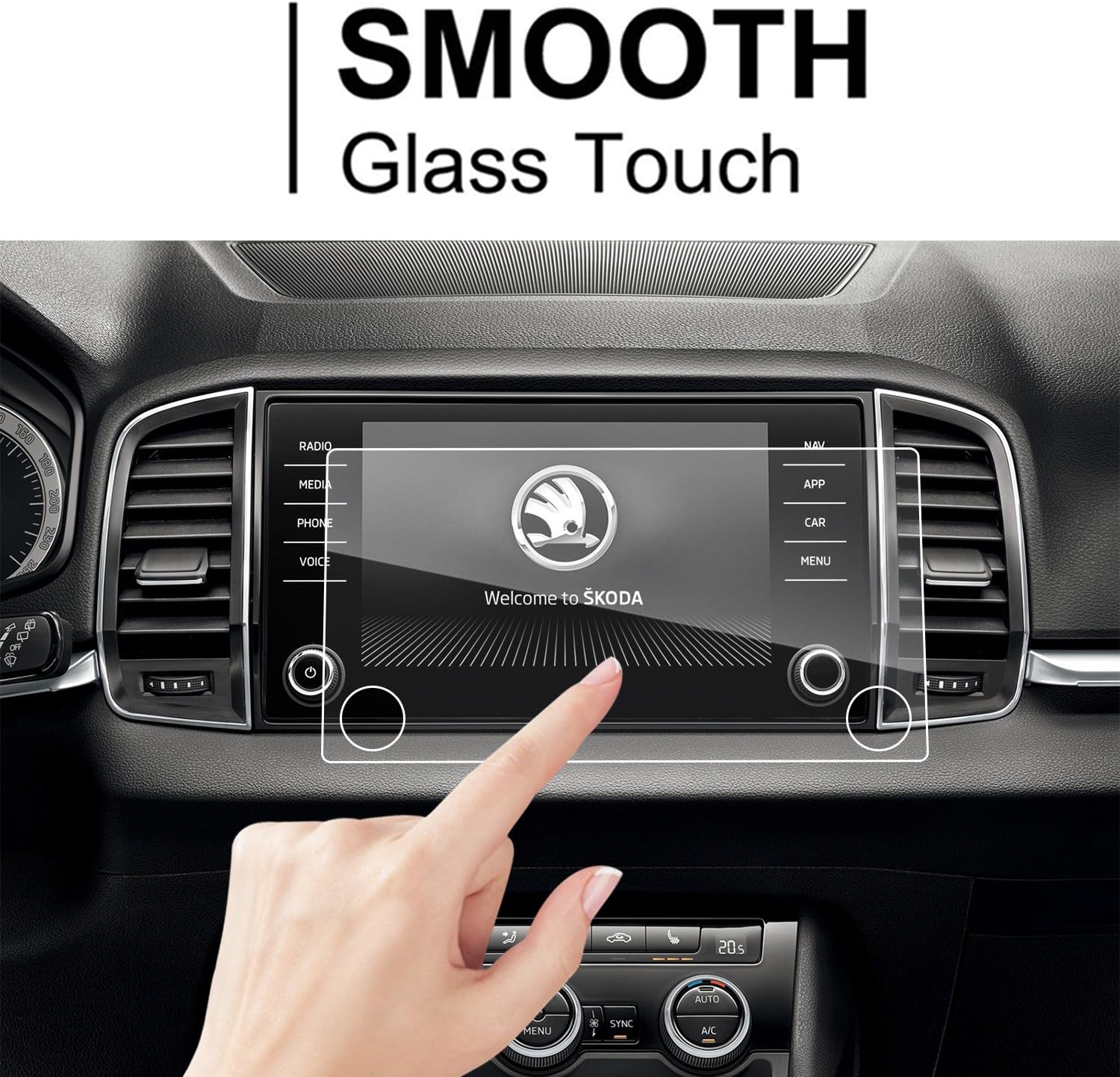 LFOTPP Displayschutzfolie Für Ford Fiesta ST Sync 3 8 Zoll – Gehärtetes Glas 9H, Anti-Fingerprint, 0,25 Mm Dünn