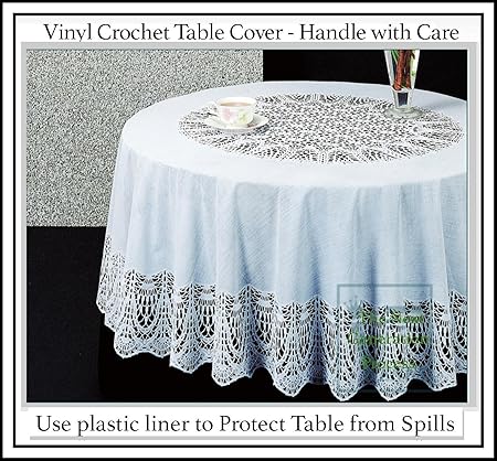 Early American diseño, mantel de vinilo PVC ganchillo, elegante ...