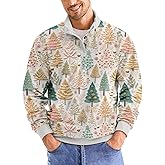 Christmas Sweatshirts for Men Fashion Xmas 3D Graphic Print Sweatshirt Long Sleeve Slim Pullover Tops