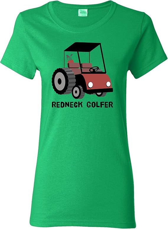 Redneck Golf Cart Ladies' Tshirt / Funny Novelty Golfing Joke Tee