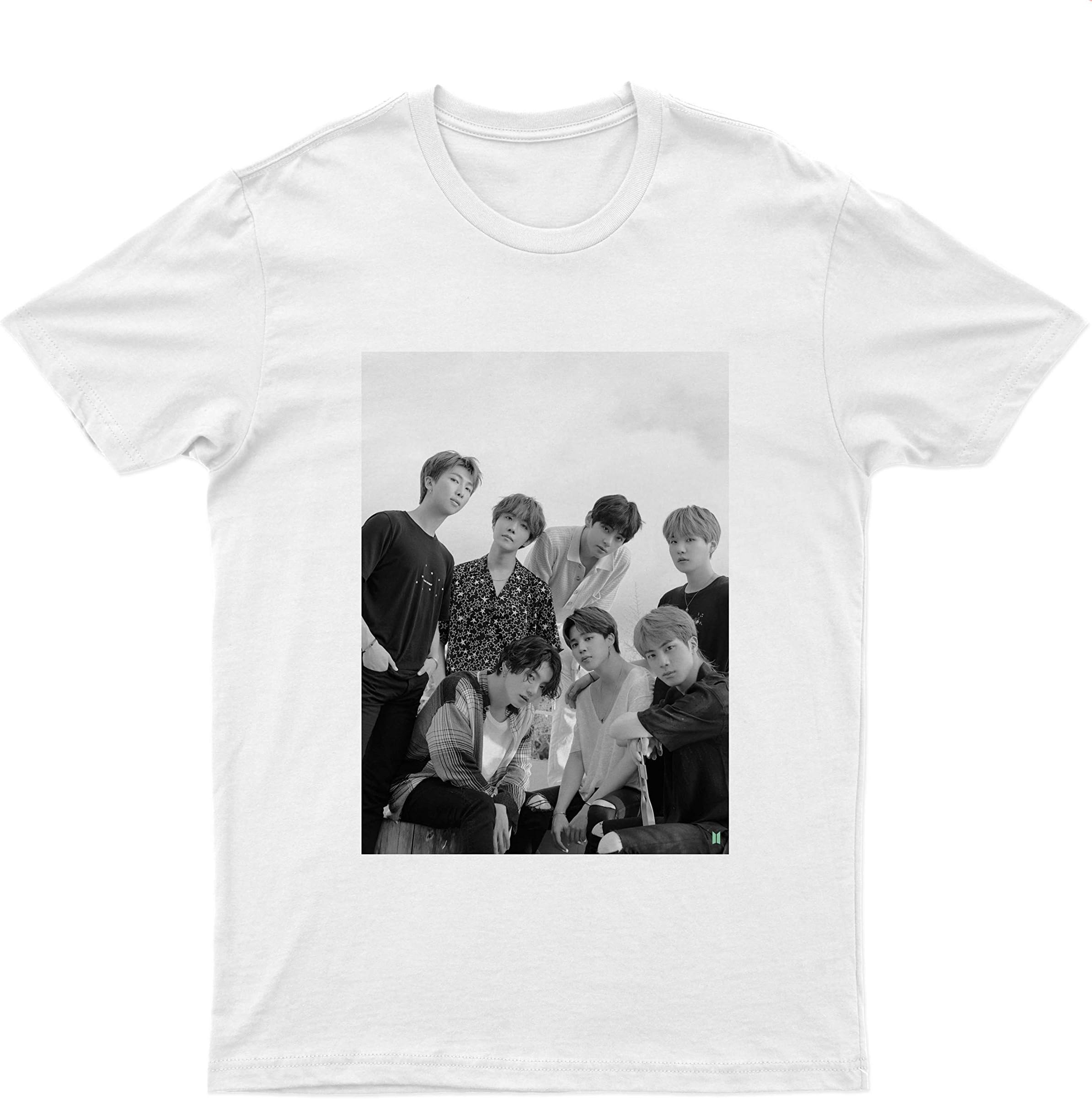 BTS Monochrome Unisex T-Shirt With RM, Jungkook, V, J-Hope, Suga, Jimin, Jin, Kpop Shirts, Kpop Merch, Kpop Concert